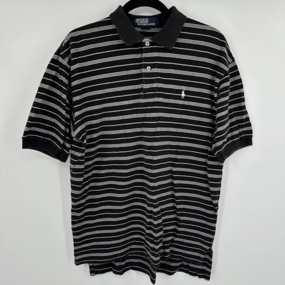 Polo by Ralph Lauren Black and White Striped Men’s Polo